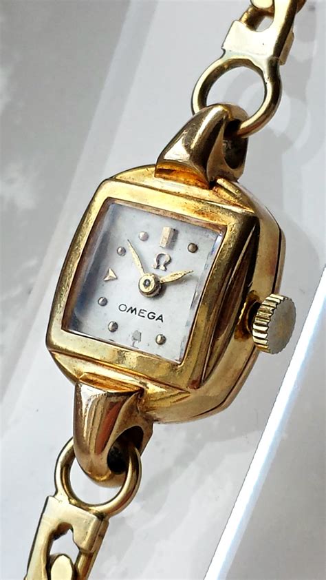 omega ladies gold watch 1950.